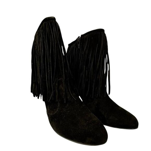 Chase & Chloe Carina-1Fringed Ankle Boot in Black Size 11 - Picture 5 of 15